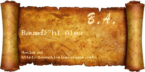 Baumöhl Alma névjegykártya